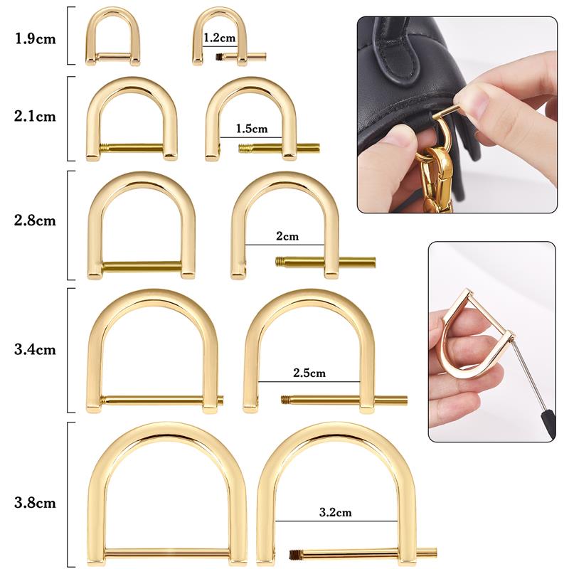 2ชิ้นเปิดสกรูห่วงรูปตัว D หัวเ - D Ring Strap บทวิจารณ์และราคา
