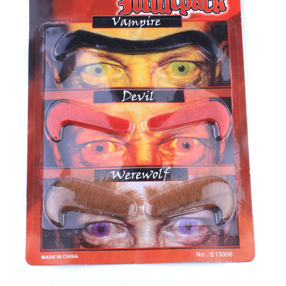 3 ชิ้น คิ้วปลอมฮาโลวีน วัสดุผ้ - Easy Cosplay Prop บทวิจารณ์และราคา